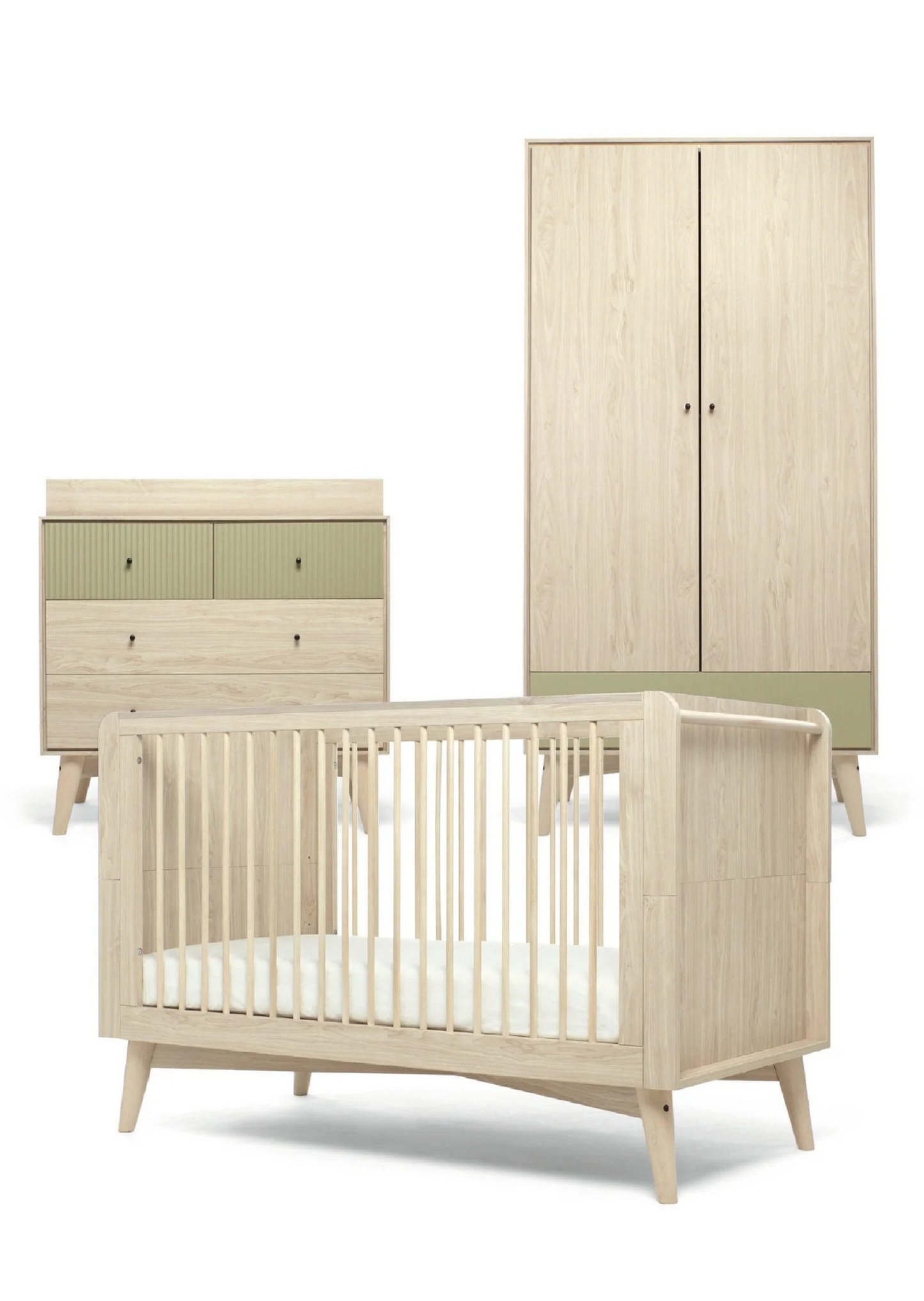 Mamas and Papas Coxley 3 piece set, Cotbed, Dresser and Wardrobe