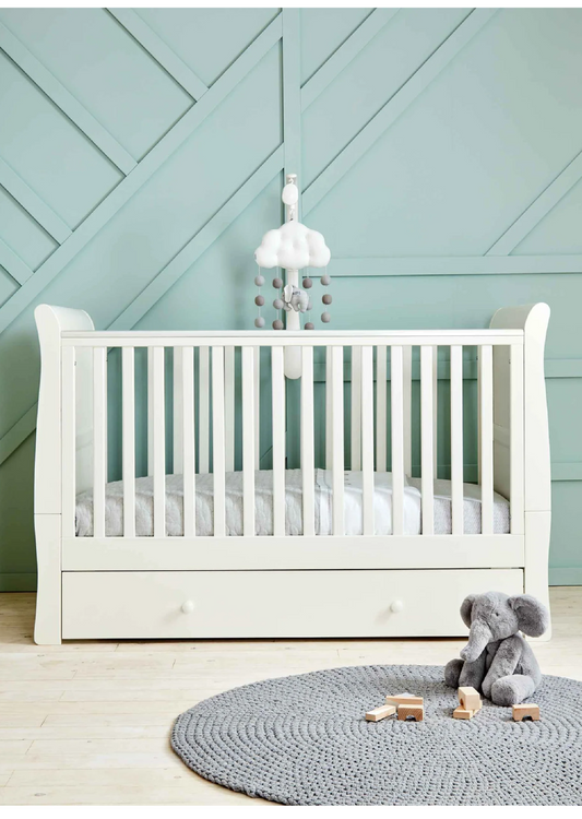 Mamas and Papas Mia Sleigh Cotbed and Under Bed Storage