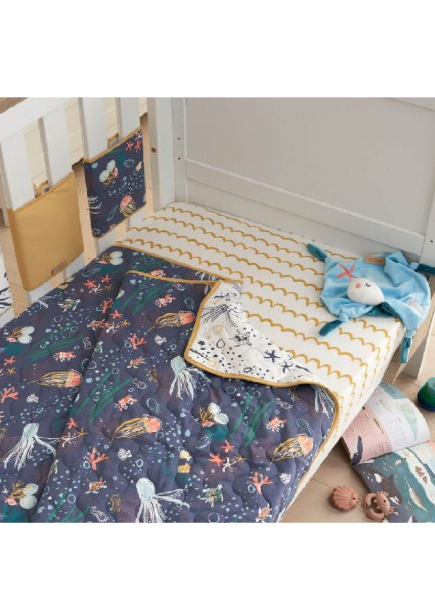Tutti Bambini  Cot Bed Bundle - 2pk Sheets, Coverlet, Cot Wraps